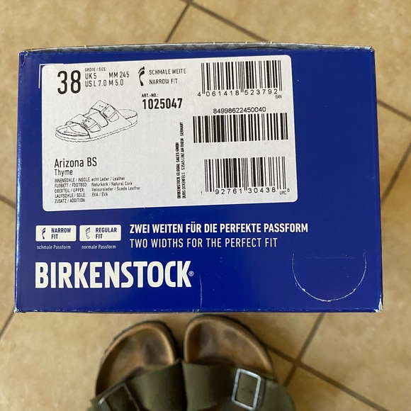 RARELY WORN Birkenstock Arizona BS Thyme Sandals Narrow Fit Size 38 - Picture 8 of 8